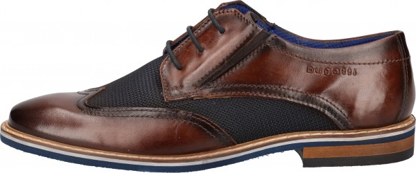 Bugatti Businessschuhe Leder/Textil Braun/Blau