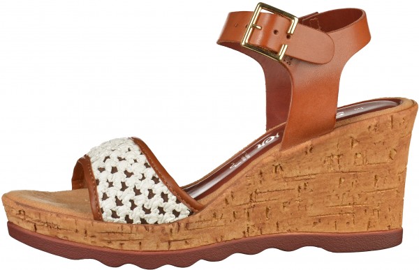 s.Oliver Sandalen Leder Cognac