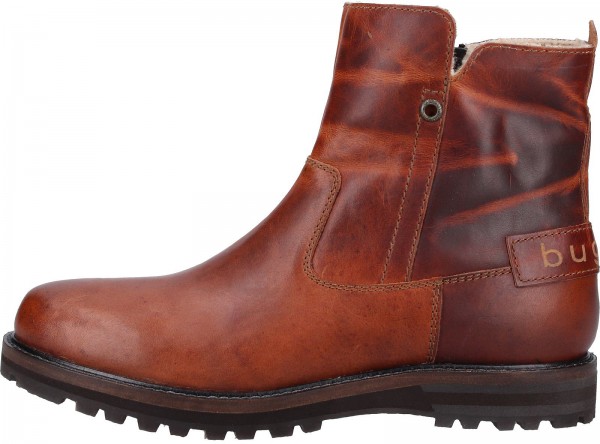 Bugatti Stiefelette Glattleder Cognac