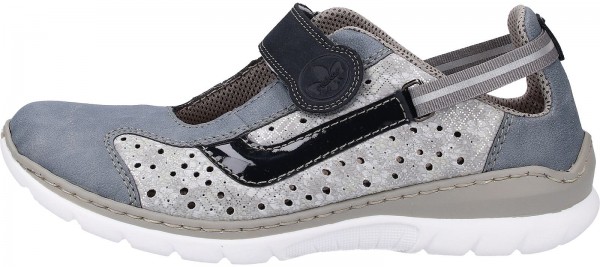 Rieker Halbschuhe Lederimitat Silber/Blau