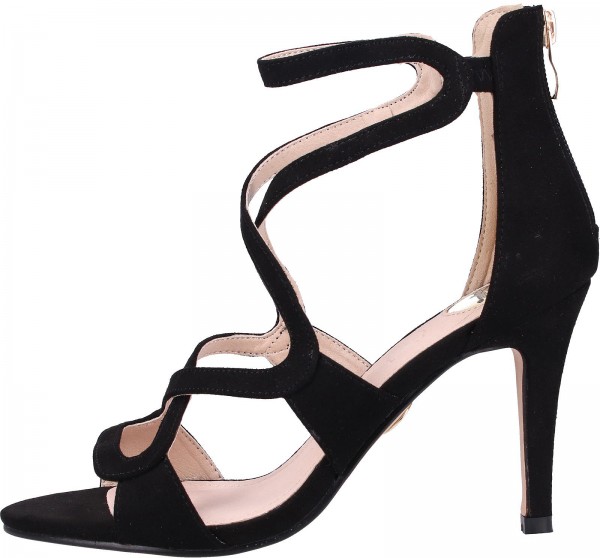 Buffalo Sandalen Lederimitat Schwarz