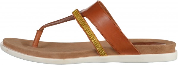 SPM Pantoletten Leder Cognac