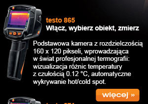 testo 865 - włącz, wybierz obiekt, zmierz