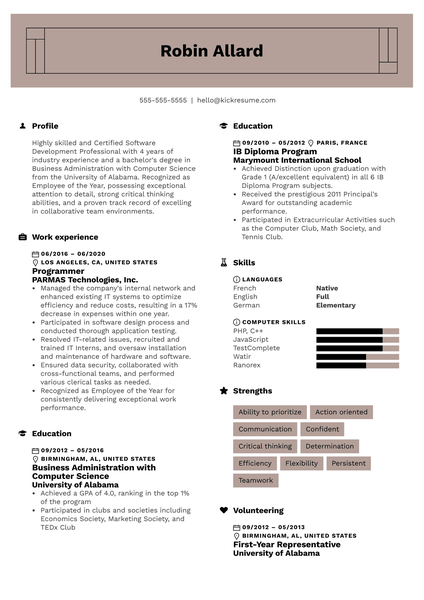 Python Developer Resume Sample | Kickresume