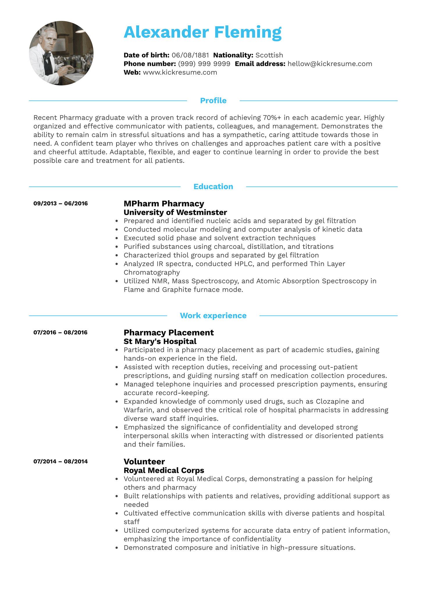 student-resume-pharmacy-kickresume