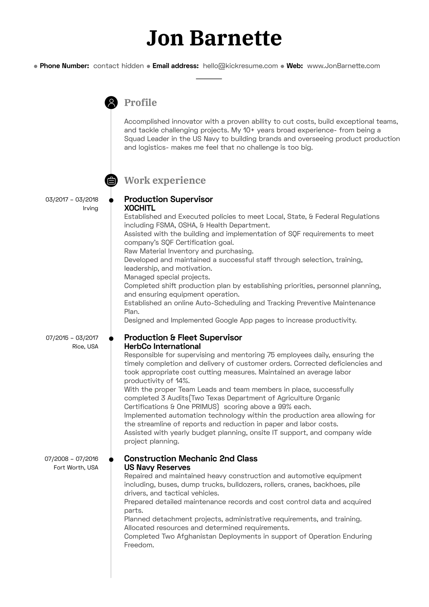 Resume Examples By Real People Production Manager Resume Example 