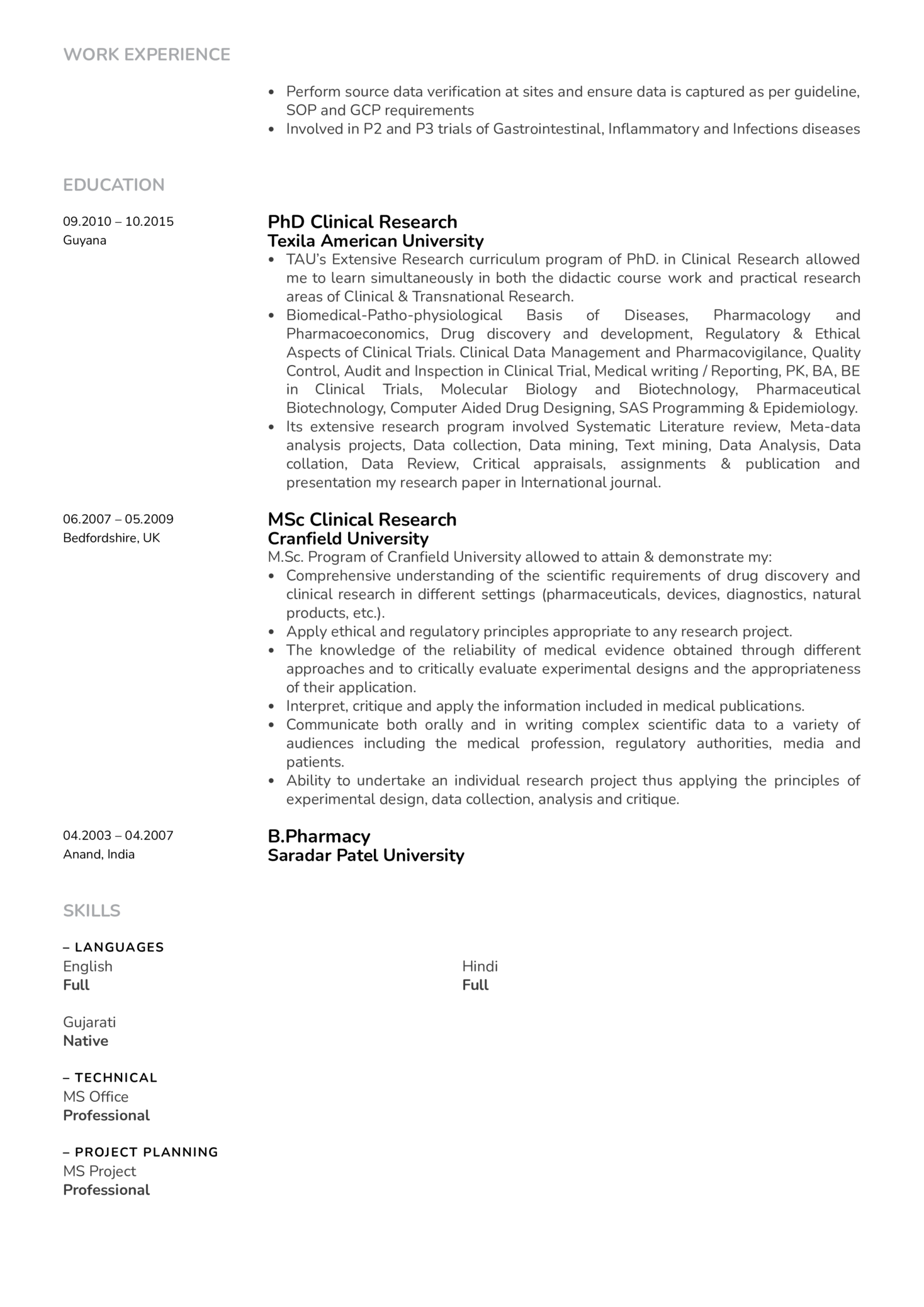 Clinical Project Manager Kickresume