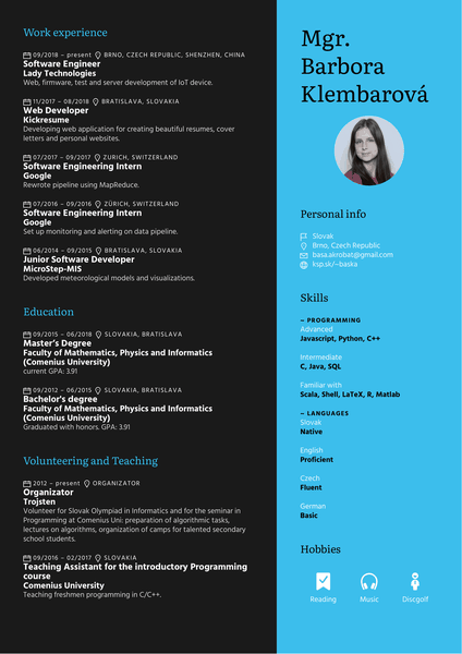 Software Engineer Resume Example
