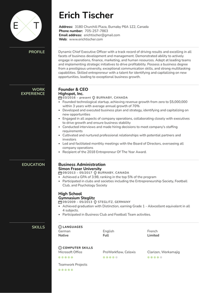 Executive Management Resume Samples Kickresume