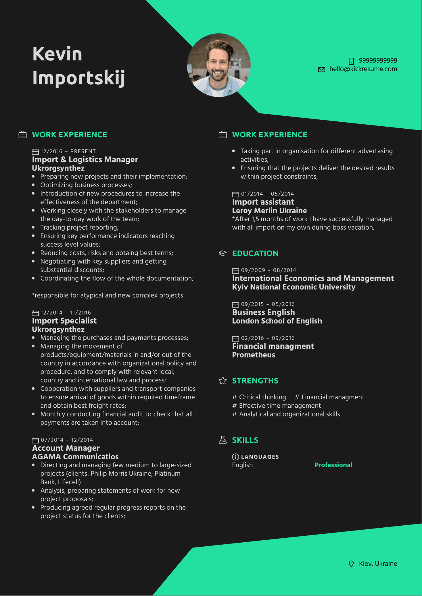 Resume Examples By Real People Import & Logistics Manager