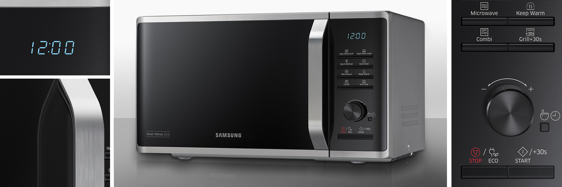 Samsung Mikrofalowka  Mg23k3575as Ponadczasowe Wzornictwo