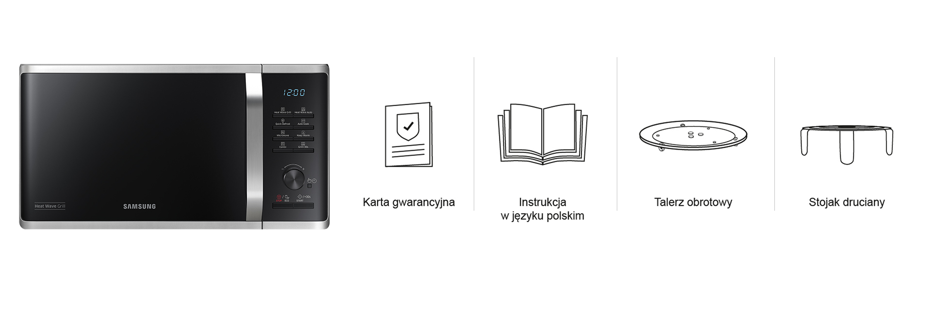Samsung Mikrofalowka  Mg23k3575as W Opakowaniu