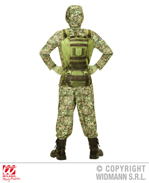Boys Power Soldier Outfit for Far East Ninja Army Fancy Dress Costume