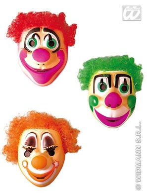 Plastic Clown Mask With Hair Child Size The Party Store With So