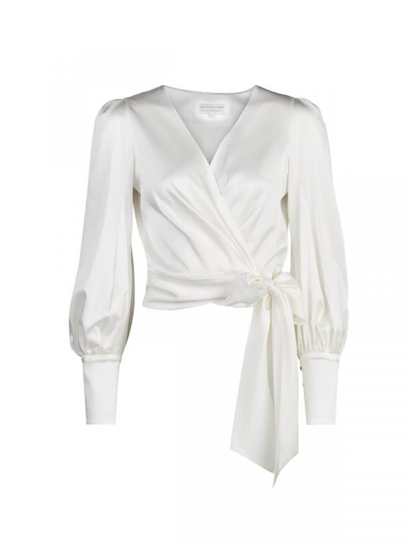 Ivory Silk Wrap Blouse | Sassi Holford