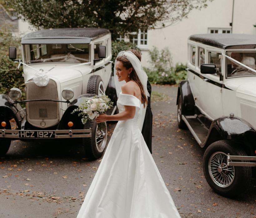 jack + charlotte wearing Sassi Holford bridal gown elspeth