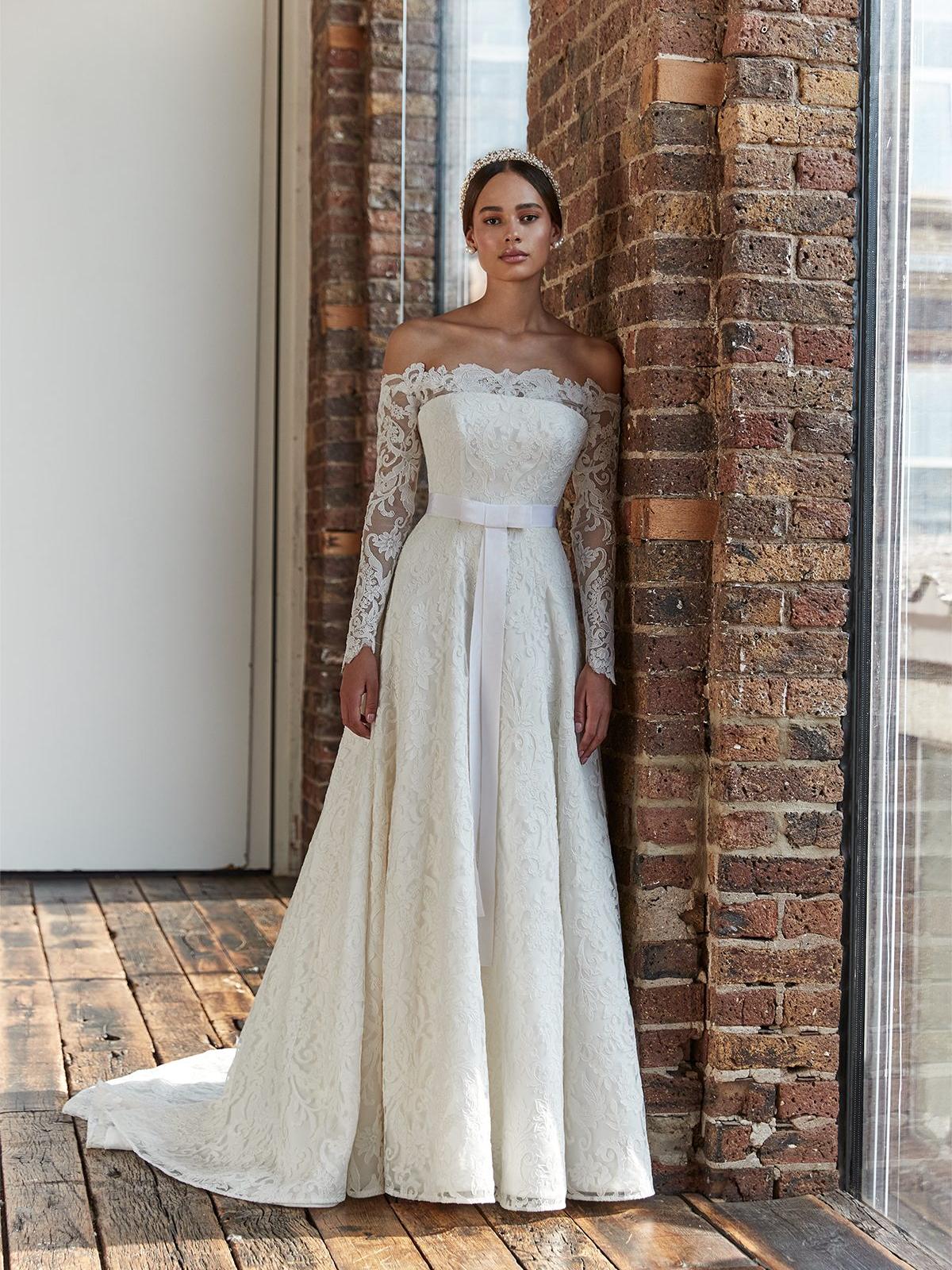 SASSI HOLFORD GABRIELLE + JACKET WEDDING DRESS