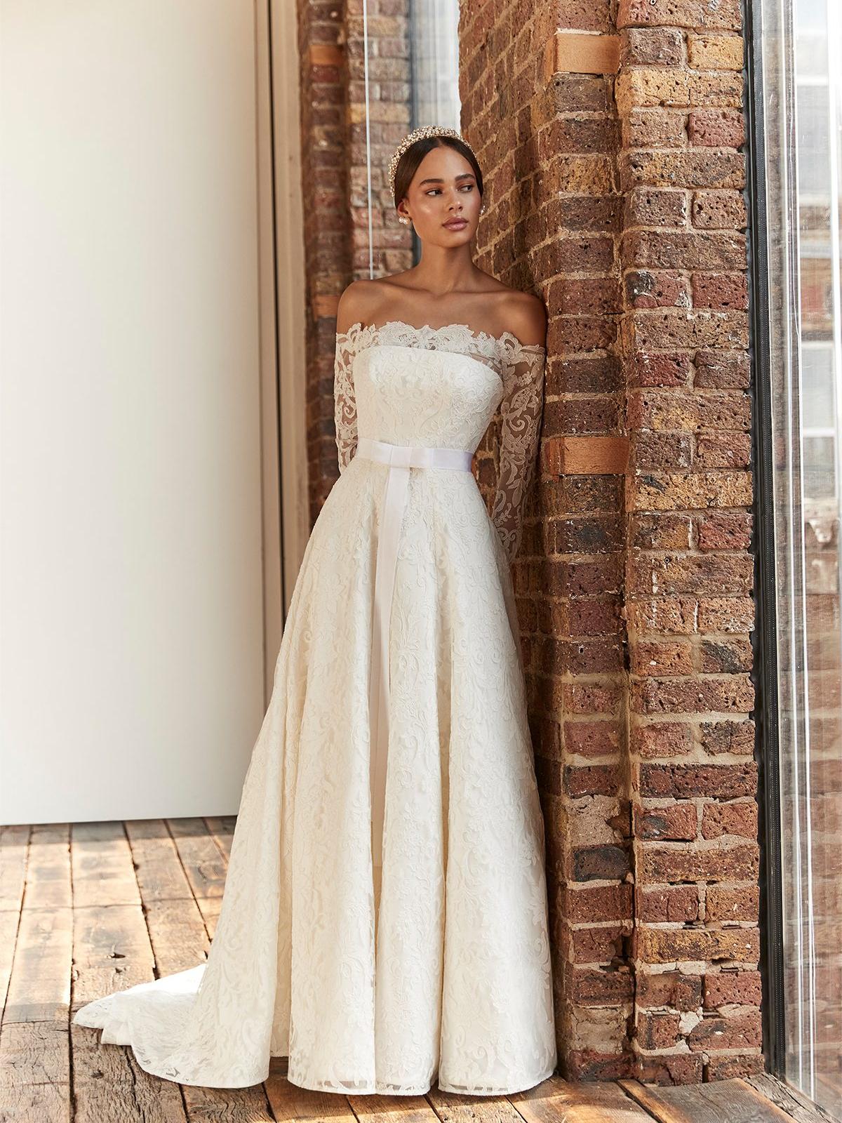 SASSI HOLFORD GABRIELLE + JACKET WEDDING DRESS