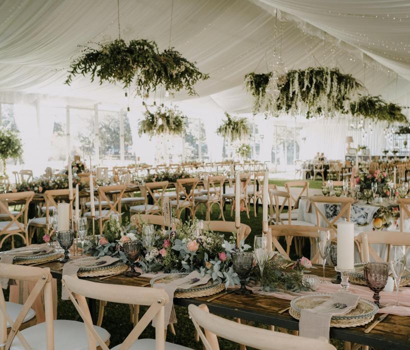 wedding reception rustic