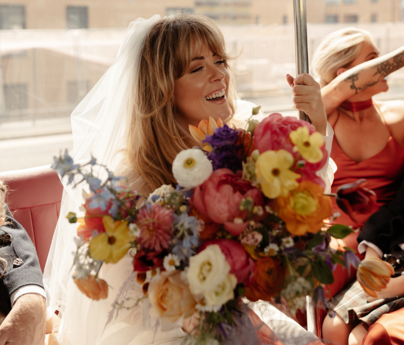 real bride jen wearing sassi holford saskia