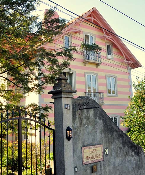 The candy-striped exterior of Casa Miradouro