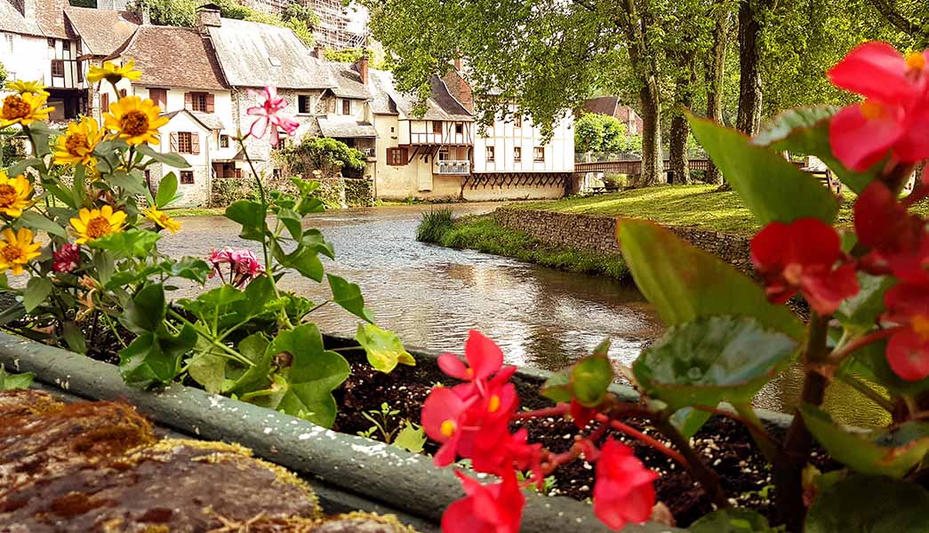Ségur-le-Château river and flowers