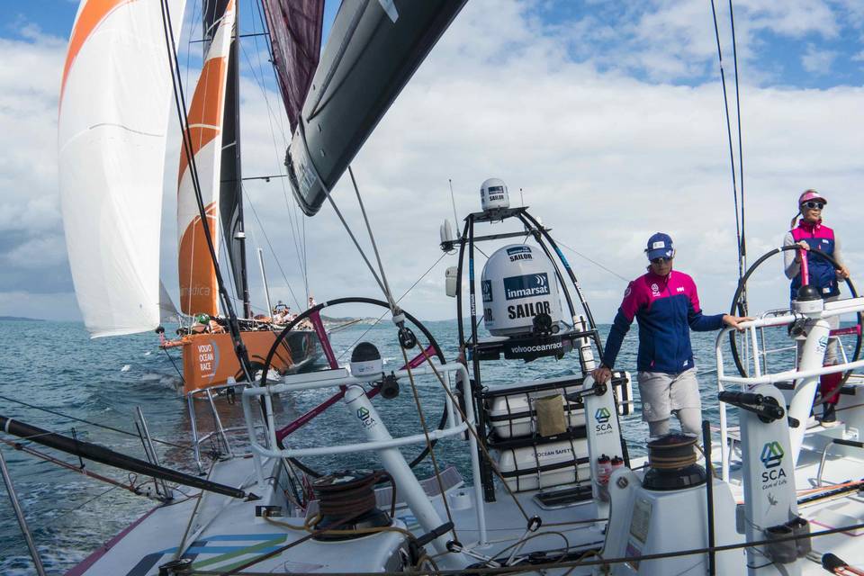 day 1: back on the water - team sca in the volvo ocean race