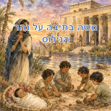 משה בתיבה על נהר הנילוס