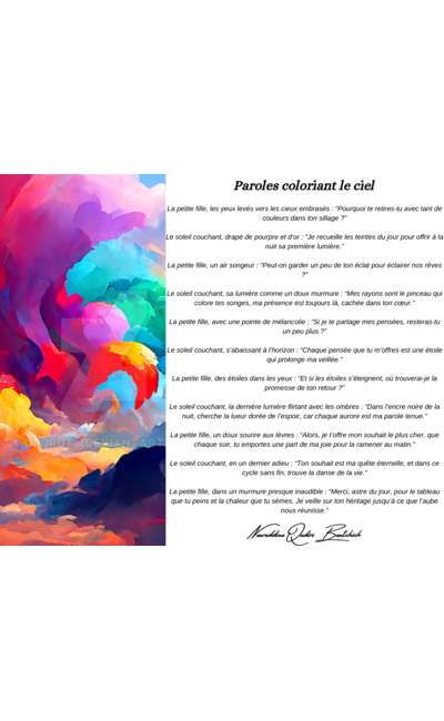 Image de couverture de Paroles coloriant le ciel