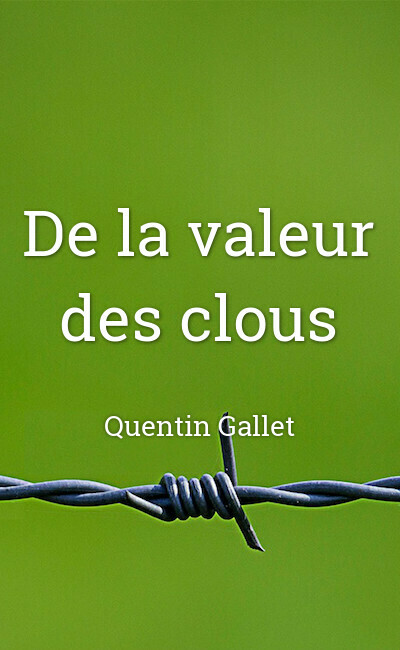 Image de couverture de De la valeur des clous