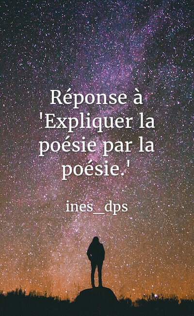 Image de couverture de Réponse à "Expliquer la poésie par la poésie."