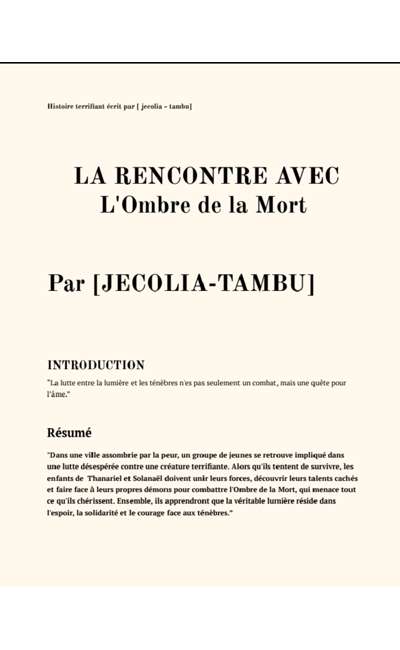 Image de couverture de La RACONTRE avec l'ombre de la mort