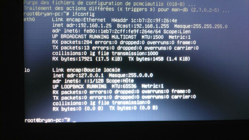 Image du ifconfig :