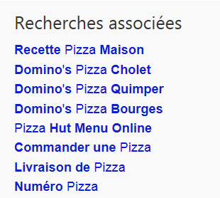 Les suggestions complémentaires apparaissent à droite de la page et sont parfois désagréables.