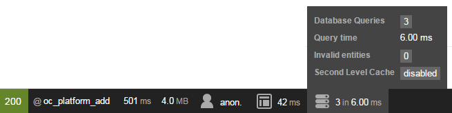 Ma page a exécuté 3 requêtes en l'occurrence