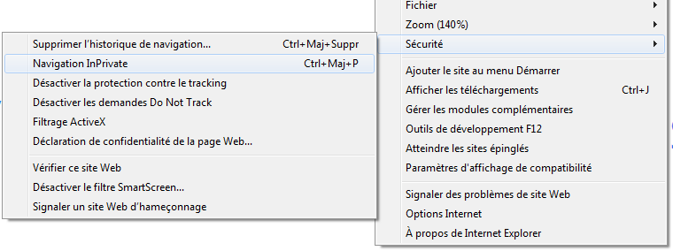 Navigation InPrivate