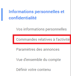 Commandes relatives à l'activité