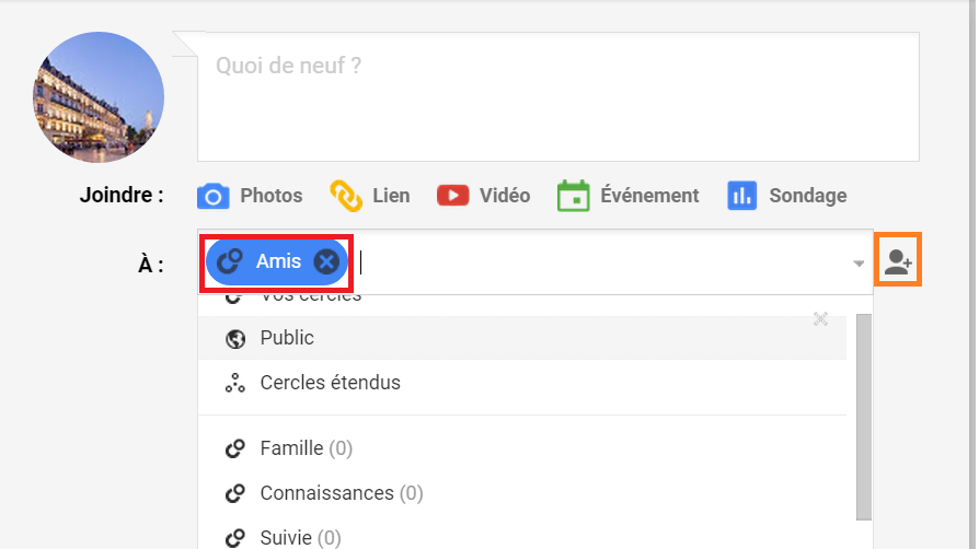 Partager la publication au groupe