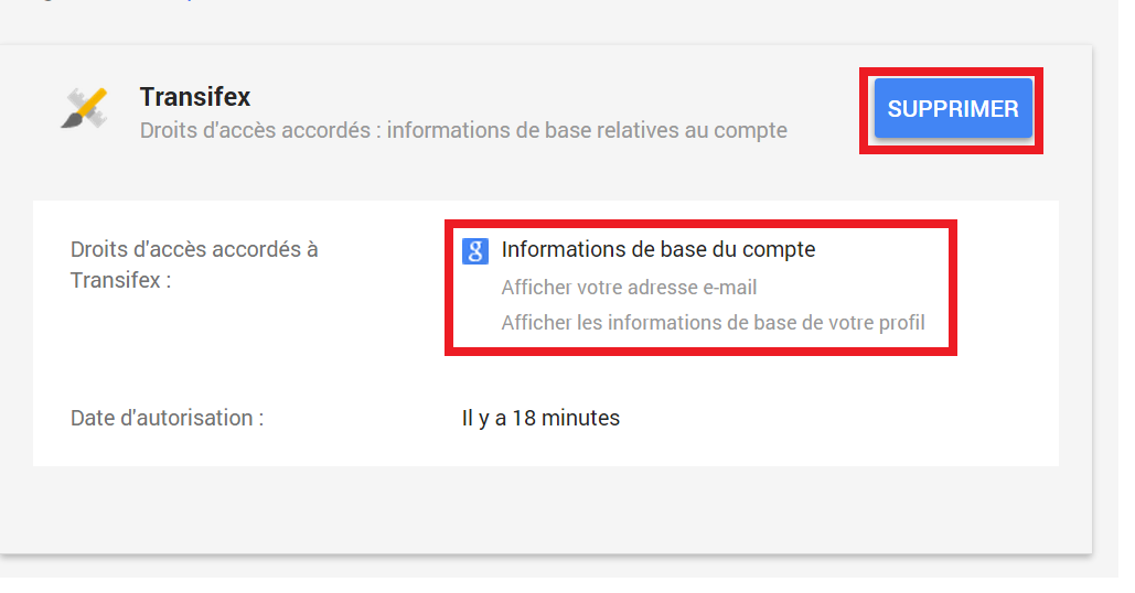 Révoquer les droits d'accès du site