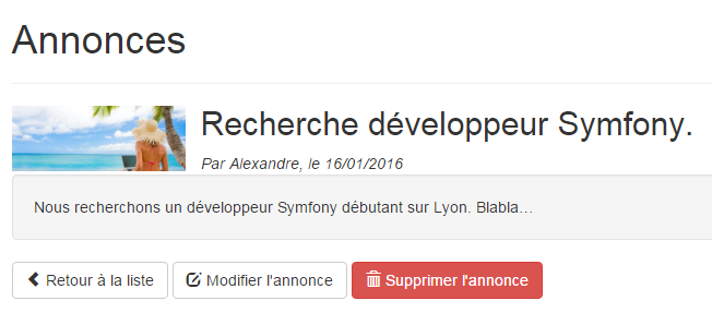 L'image est affichée sur l'annonce correspondante