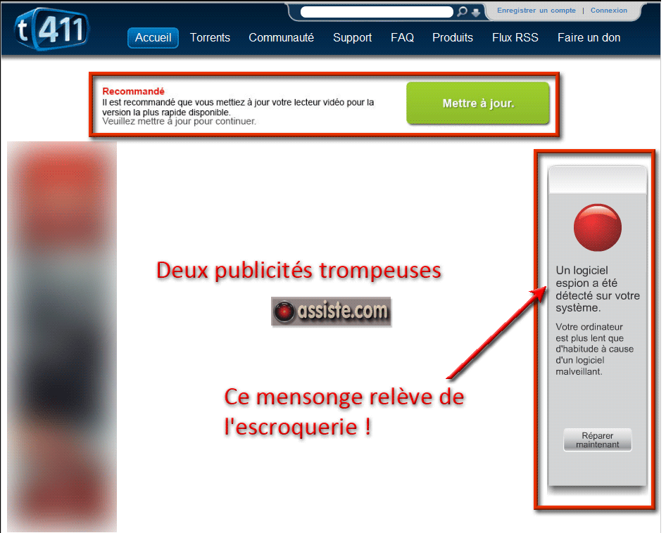 Un exemple de publicité mensongère. Source : assiste.com.