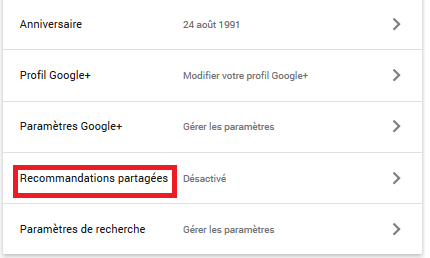 Recommandations partagées