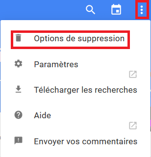 Options de suppression