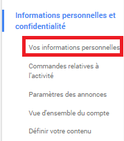 Vos informations personnelles