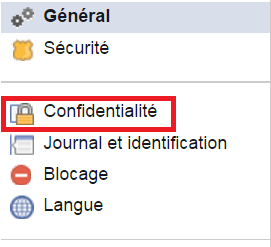 L'onglet Confidentialité