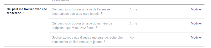 Régler les paramètres de recherche