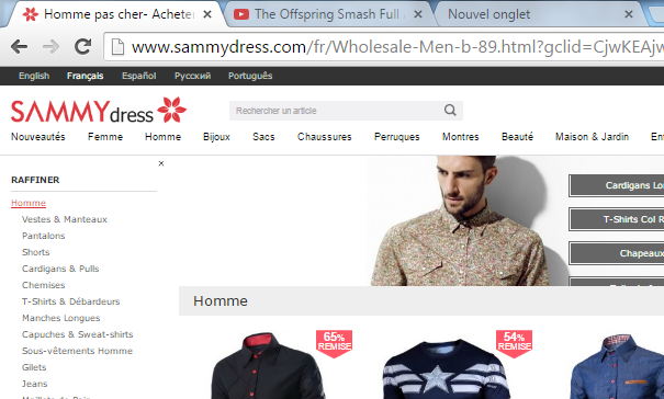 Page d'accueil du site