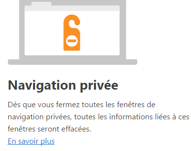 La navigation privée n'est active que pour cette fenêtre et cette fenêtre seulement. Les autres fenêtres déjà ouvertes sont toujours en mode navigation