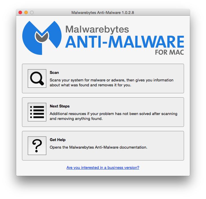 Interface de Malwarebytes