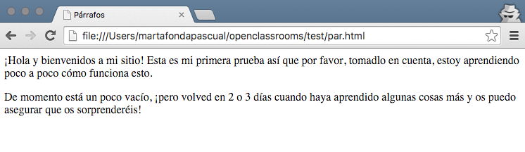 Dos párrafos con 2 etiquetas <p>